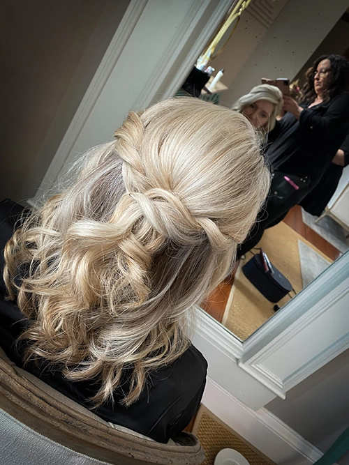 emma doing wedding hair